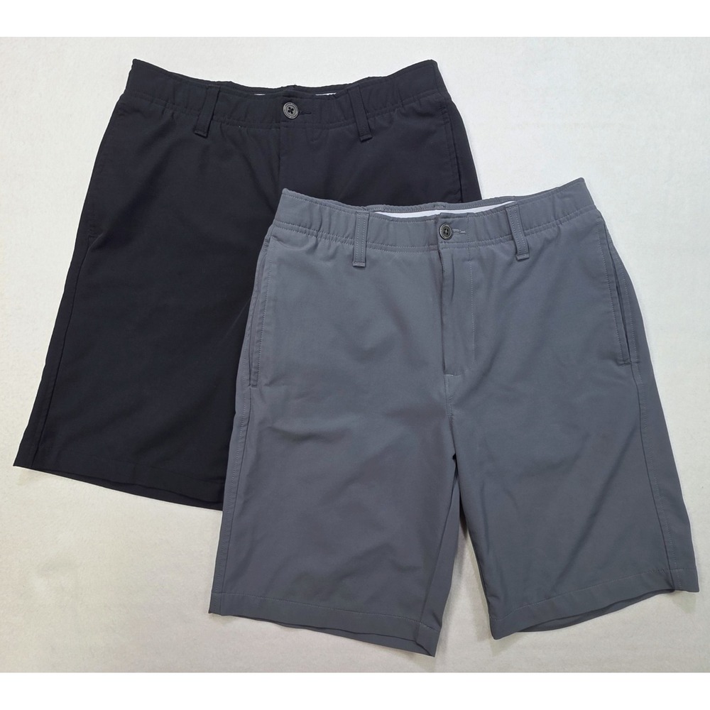 Lot of 2 Under Armour Golf Shorts Men 30 LIMITED USE Performance Tech Gray Black
